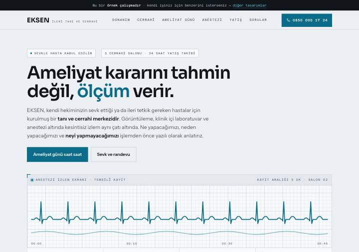 Cerrahi tasarımı — teknik dil, ameliyat günü çizelgesi