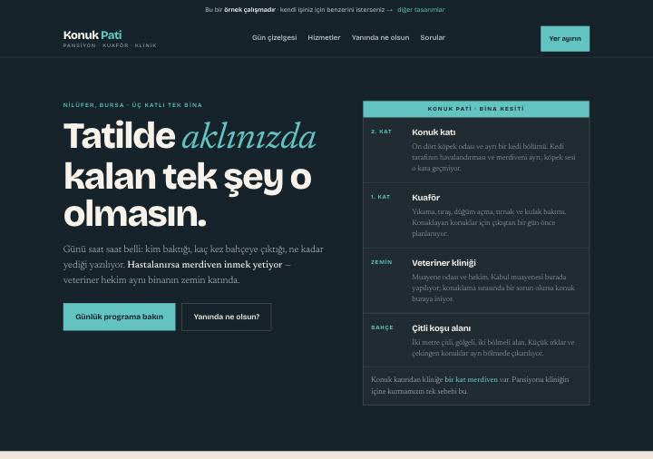 Pansiyon tasarımı — konukseverlik dili, günlük program